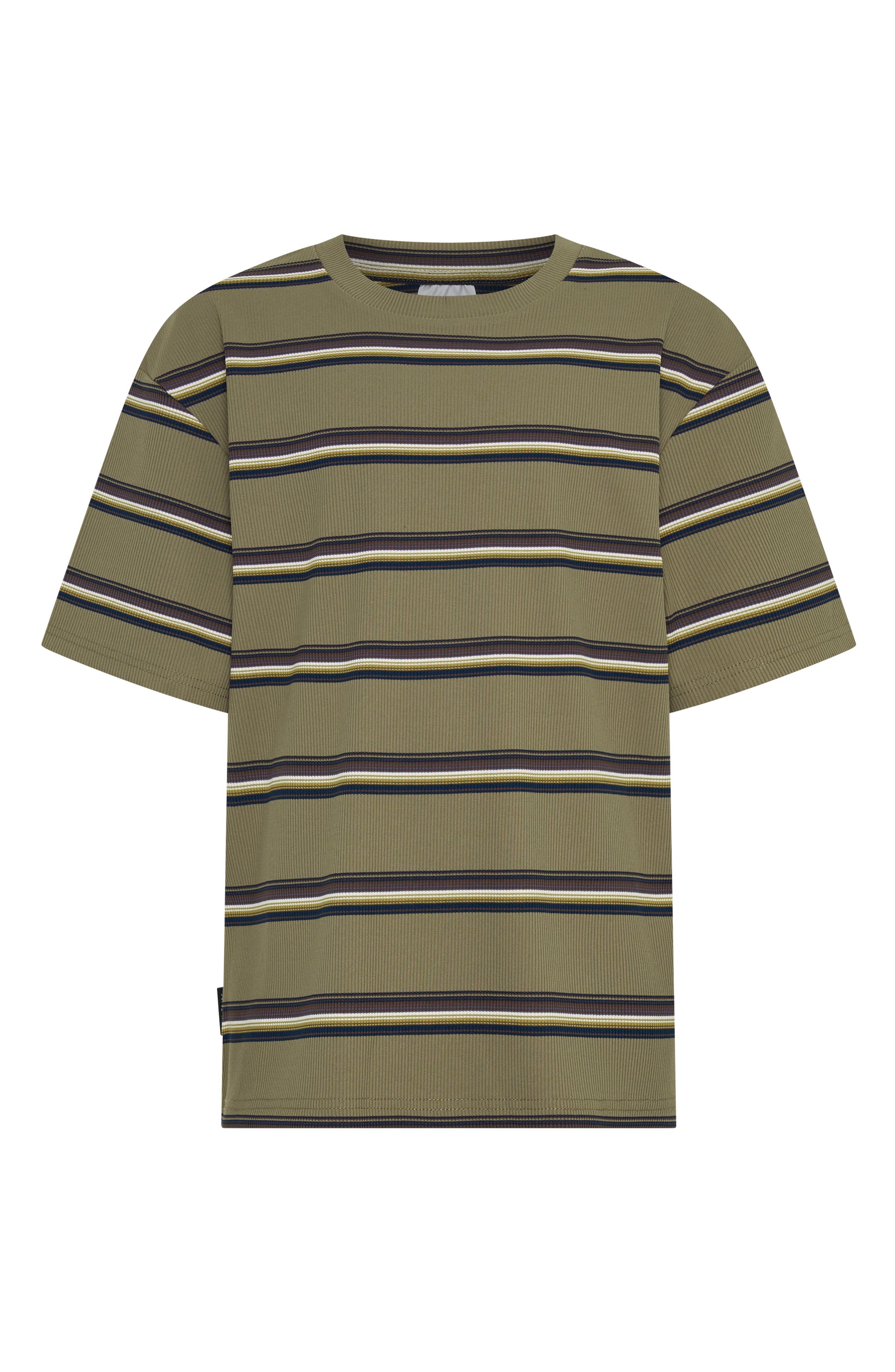 TINY TRIBE Kids' Stripe Rib Stretch Cotton T-Shirt