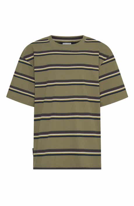 TINY TRIBE Kids' Stripe Rib Stretch Cotton T-Shirt