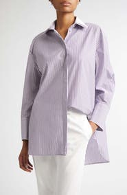 Max Mara Tubinga Stripe Stretch Cotton Button-Up Shirt
