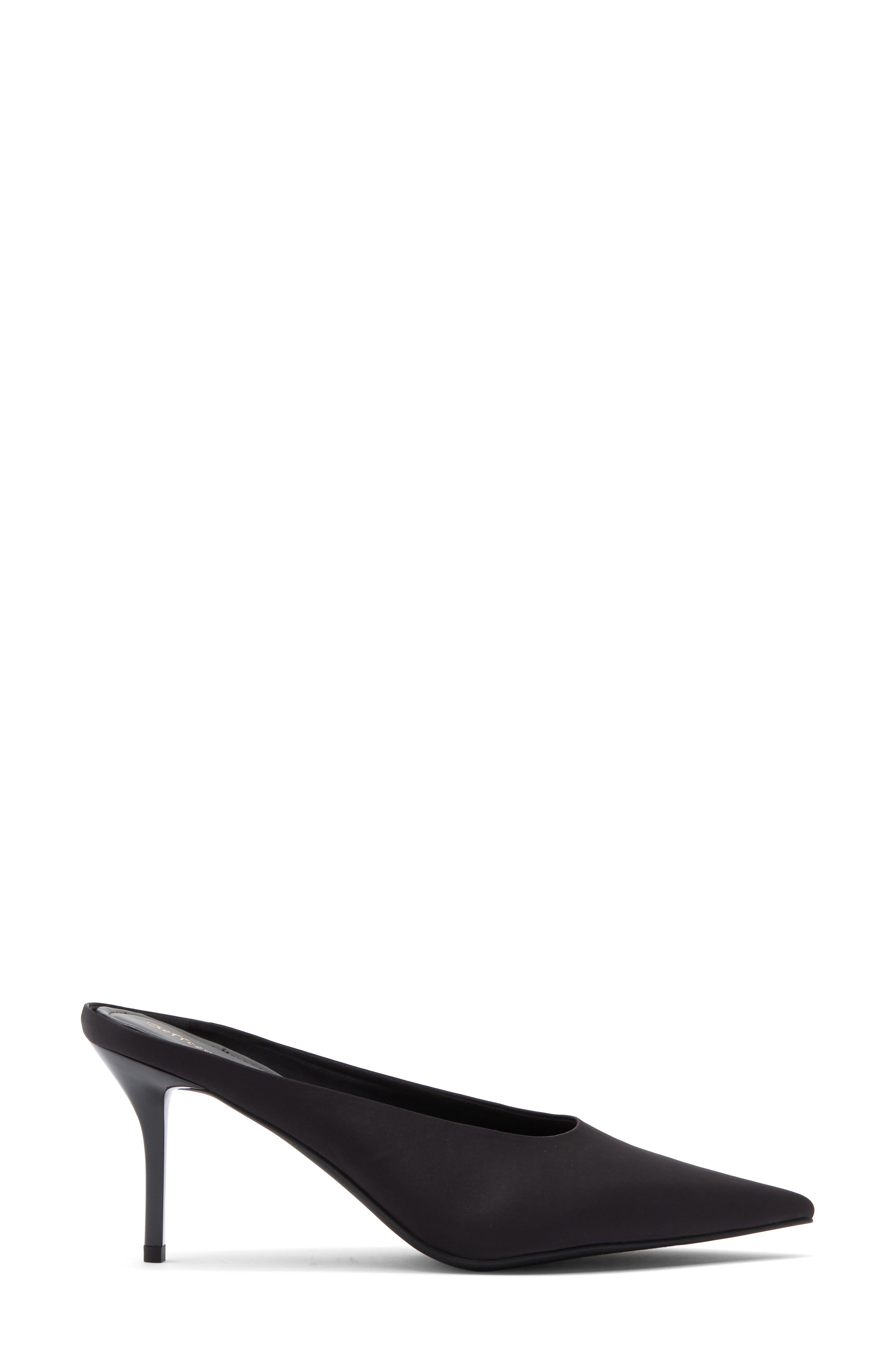 Jeffrey Campbell Ecoute Pointed Toe Mule, Alternate, color, Black Satin