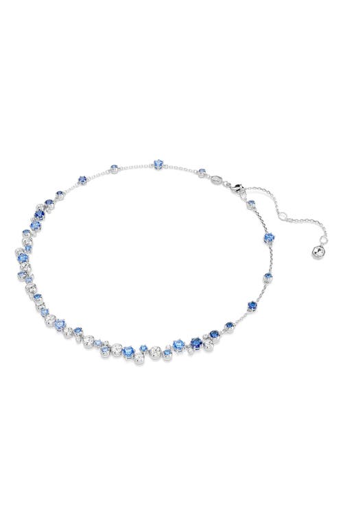 Swarovski Constella Rhodium Plated Necklace In Blue