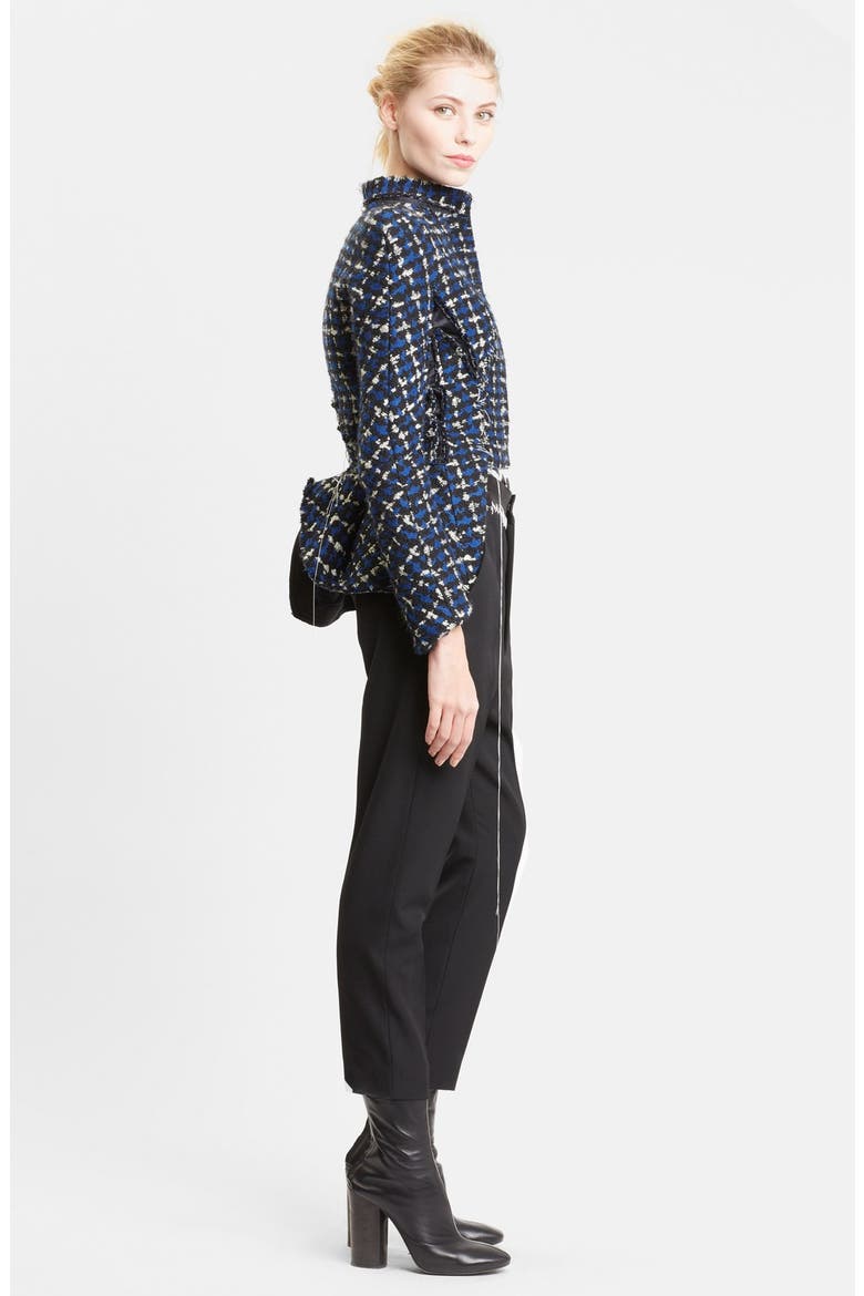 Stitch Detail Tweed Jacket, Alternate, color, BLUE/ BLK/ WHITE