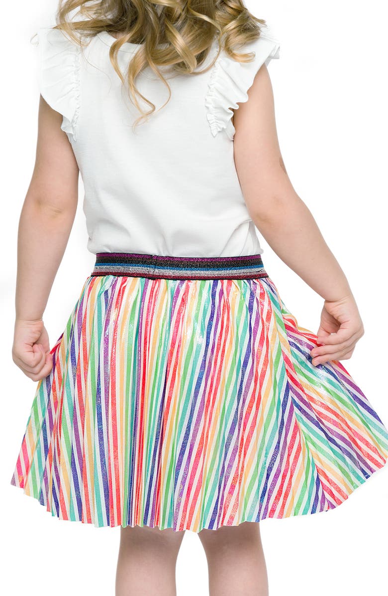 Truly Me Kids' Pleat Rainbow Skirt, Alternate, color, 