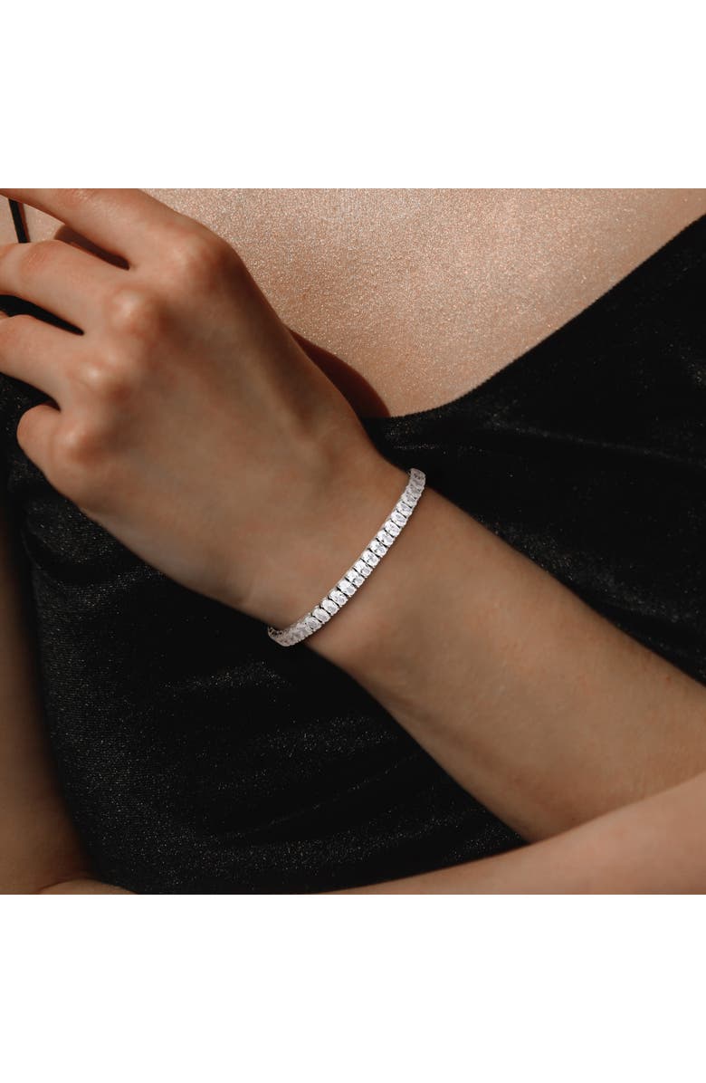 Julianna B. Lab-Created White Sapphire Oval Tennis Bracelet, Alternate, color, Sterling Silver