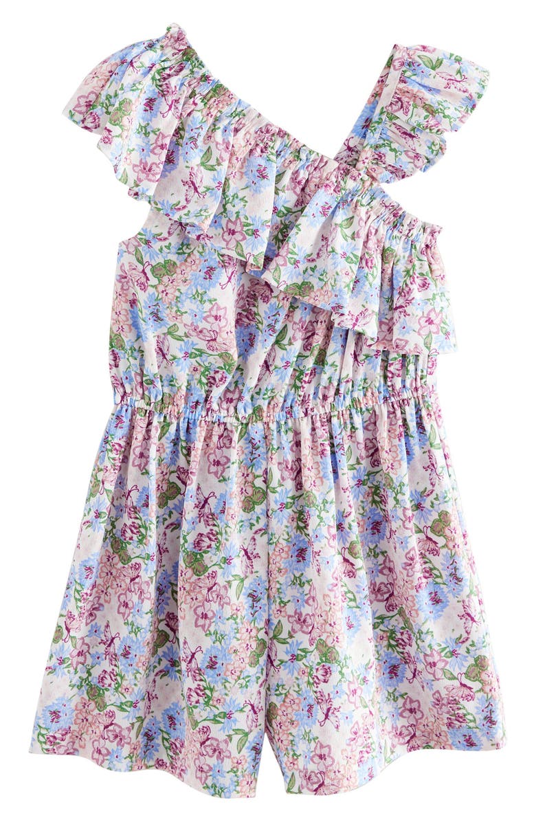 NEXT Kids' Ditsy Ruffle Romper, Main, color, Pink