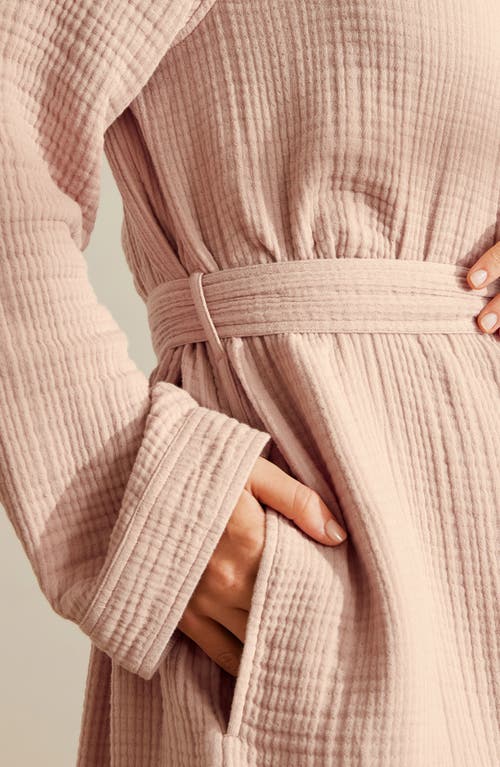 Boll & Branch Dream Rib Organic Cotton Robe In Dusty Rose