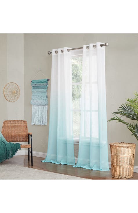 Shadow Set of 2 Ombré Sheer Panel Curtains