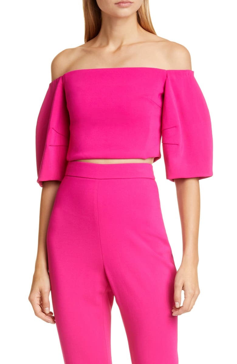 CUSHNIE Off the Shoulder Crop Top, Main, color,