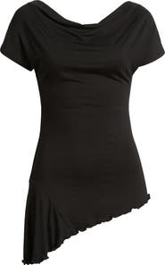 Loveappella Ruched Asymmetric Top