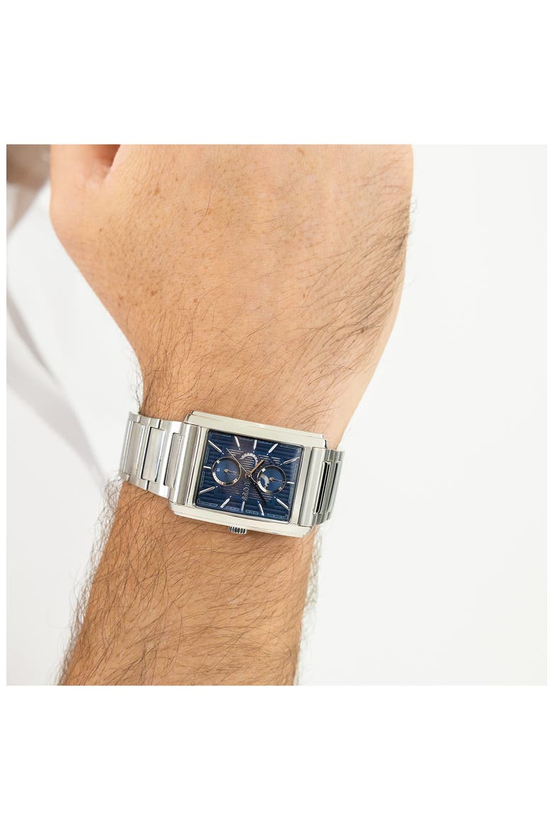 Principle Dress Multifunction Tank Bracelet Watch, 30.5mm x 42mm, Alternate, color, BLUE