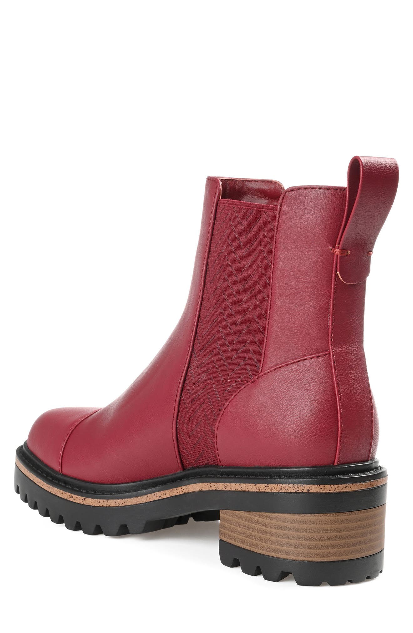 Journee Colleciton Mirette Lug Sole Chelsea Boot, Alternate, color, WINE