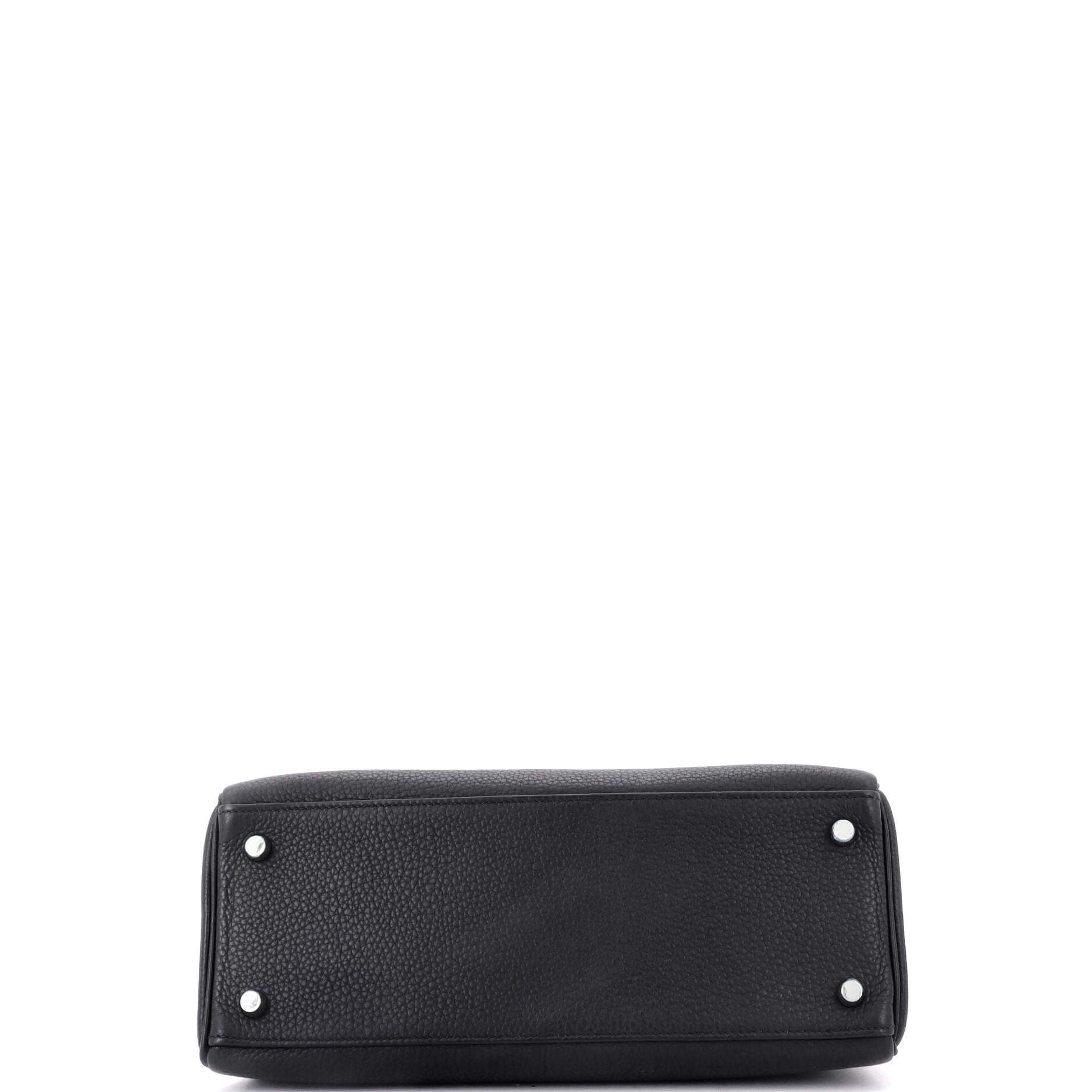 Pre-Owned Hermes Kelly Handbag Black Togo with Palladium Hardware 28, Alternate, color, 