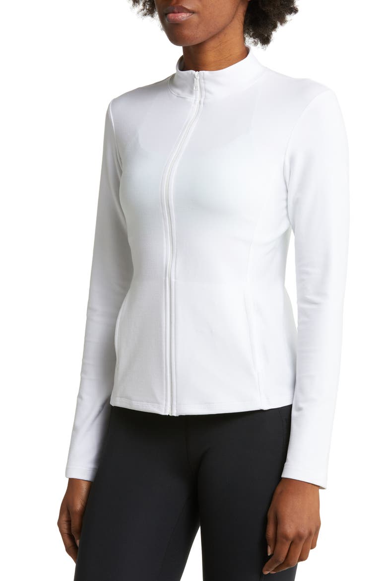On the Go Mock Neck Jacket, Alternate, color, CLOUD WHITE