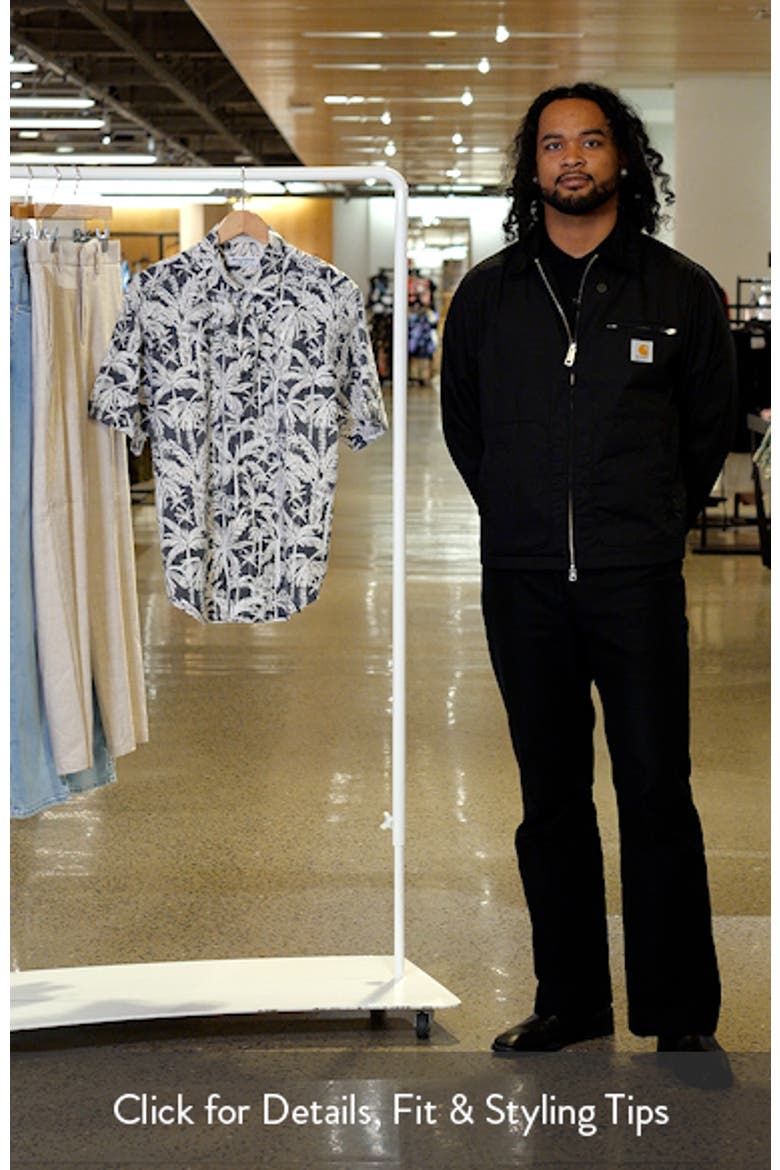 Nova Wave Nero Palms Short Sleeve Seersucker Button-Up Shirt video