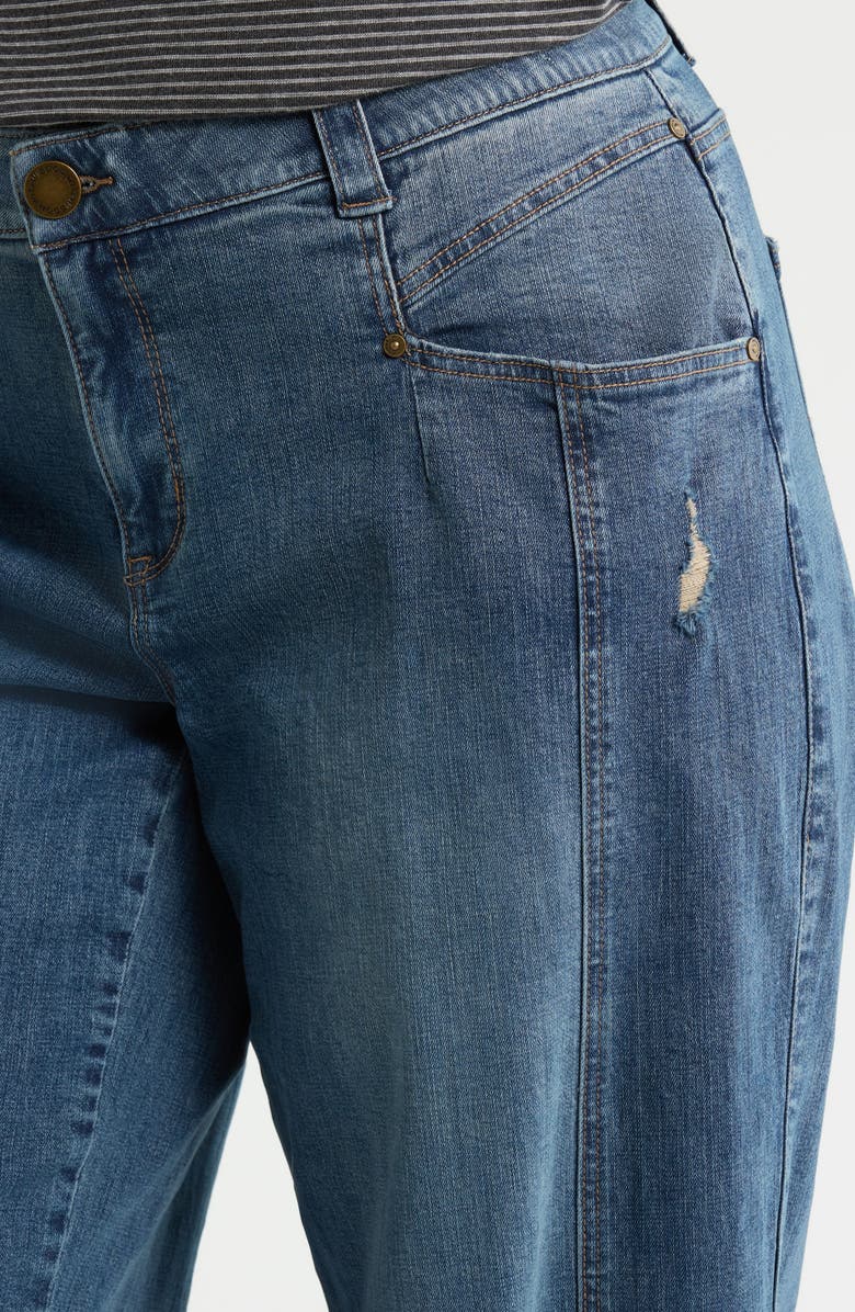 Wit & Wisdom High Waist Ankle Barely Barrel Jeans, Alternate, color, Mid Blue Artisanal