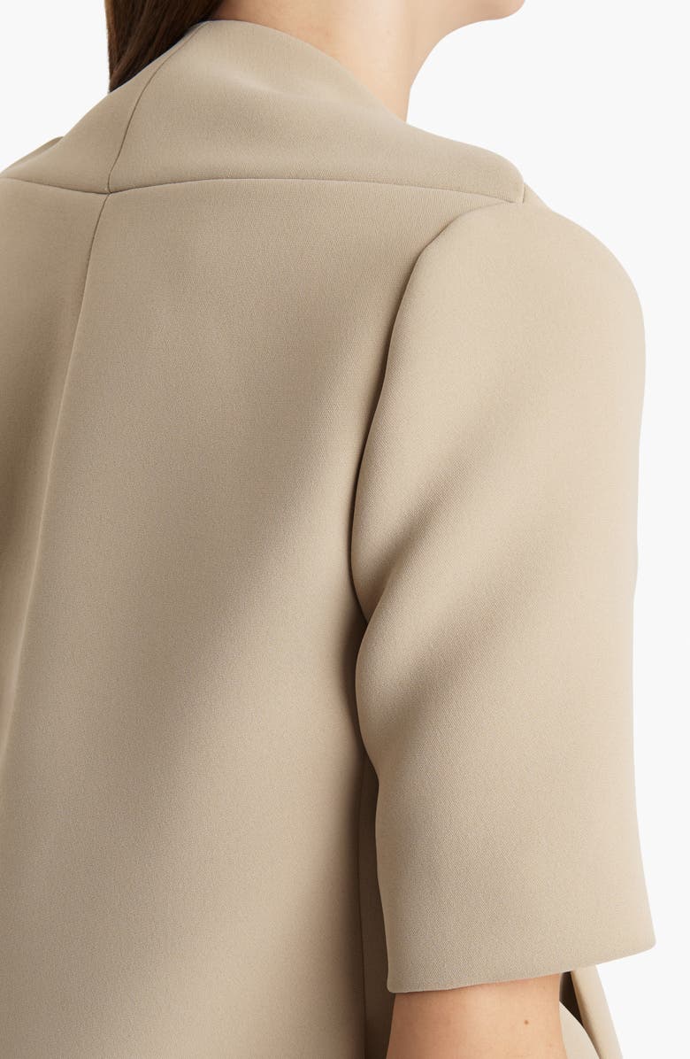 Khaite Franc Crepe Peplum Jacket, Alternate, color, Tea Stain