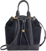 Veronica Beard Goody Suede & Leather Bucket Bag