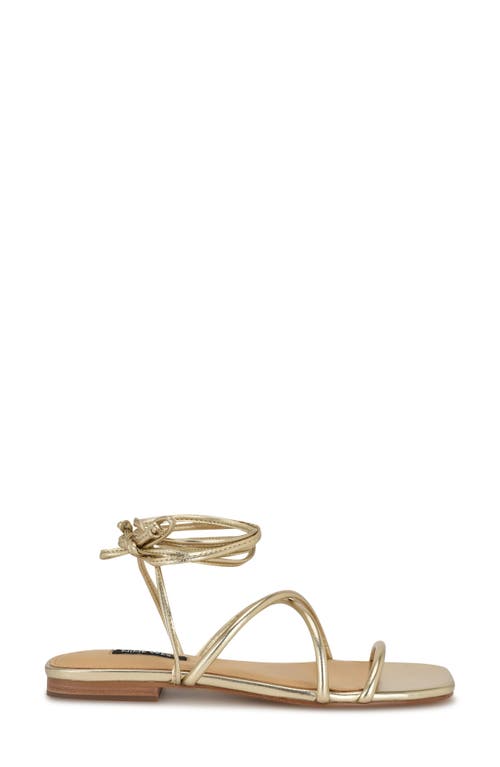 Nine West Mikila Ankle Wrap Sandal In Gold