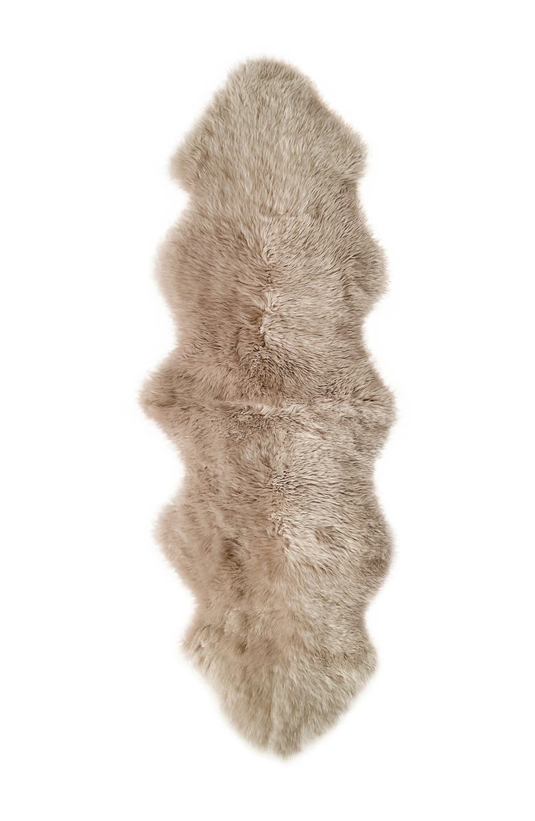 NATURAL New Zealand Genuine Sheepskin Throw, Main, color, Taupe