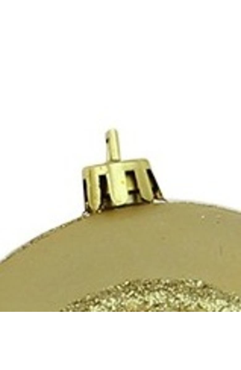 Northlight Shatterproof 2-Finish Retro Reflector Christmas Ball Ornaments - 3.25" (80mm) - Gold - 5ct, Alternate, color, 