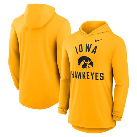Men's Nike Gold Iowa Hawkeyes Classic Arch Tri-Blend Long Sleeve Hoodie T-Shirt