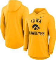 Nike Men's Nike Gold Iowa Hawkeyes Classic Arch Tri-Blend Long Sleeve Hoodie T-Shirt