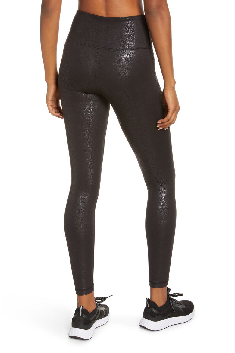 Live In Metallic Print High Waist Leggings, Alternate, color, GREY REPTILE IMPRESSION PRINT