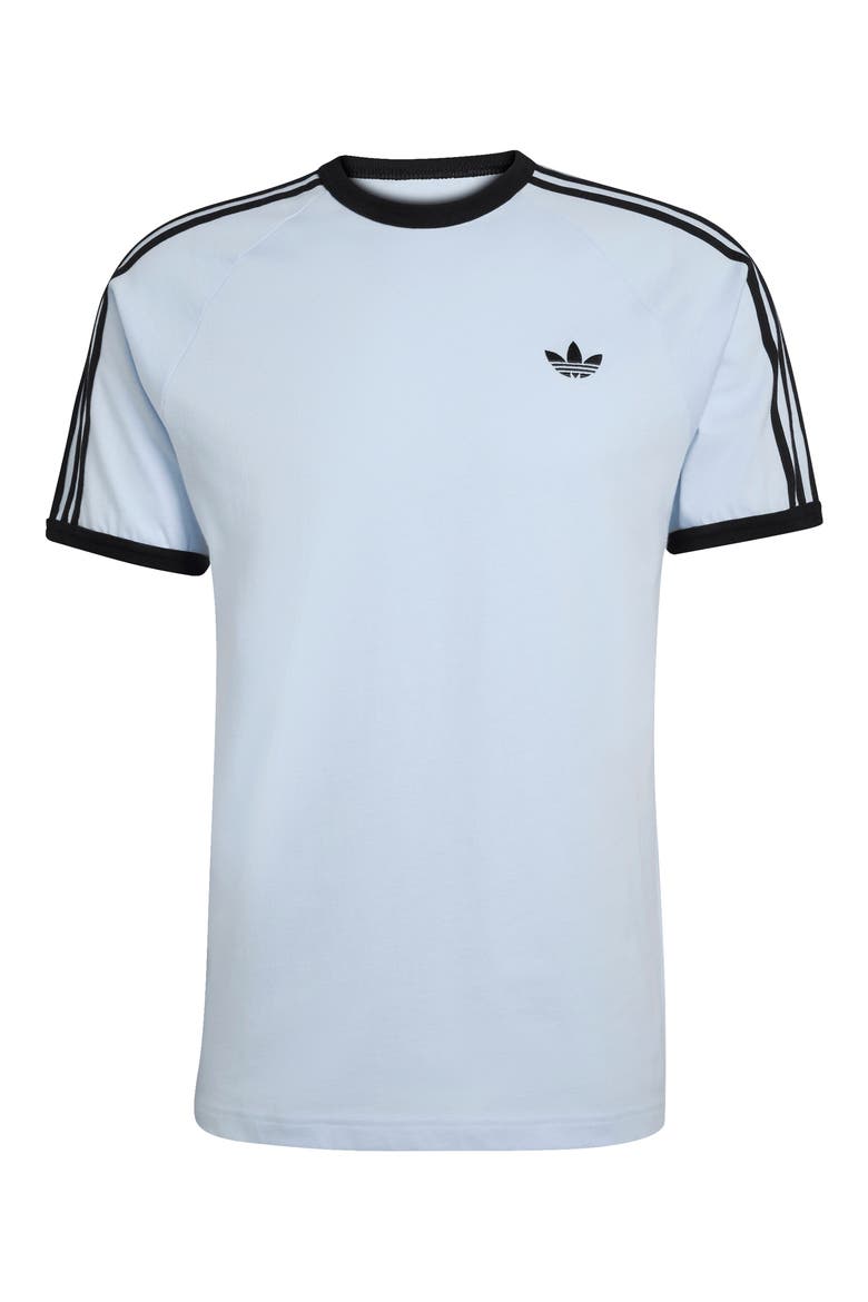 3-Stripes Cotton T-Shirt, Main, color, CRYSTAL SKY