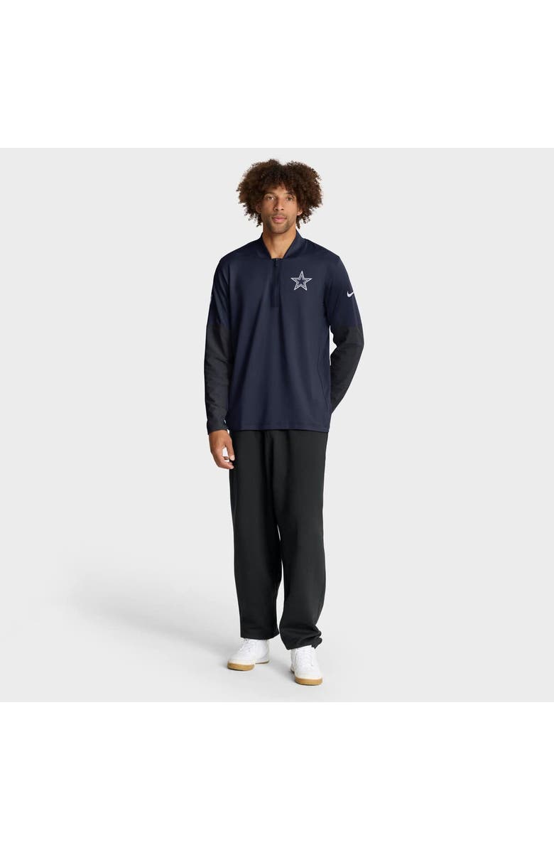Nike Men's Nike Navy Dallas Cowboys Sideline Dri-FIT Half-Zip Pullover, Alternate, color, Navy