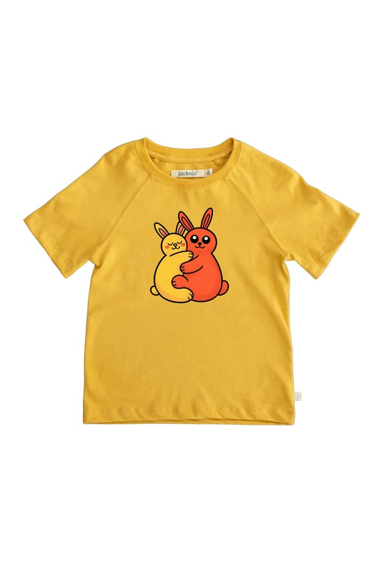Kids' Organic Cotton Bunnies Graphic T-Shirt, Alternate, color, Ocher