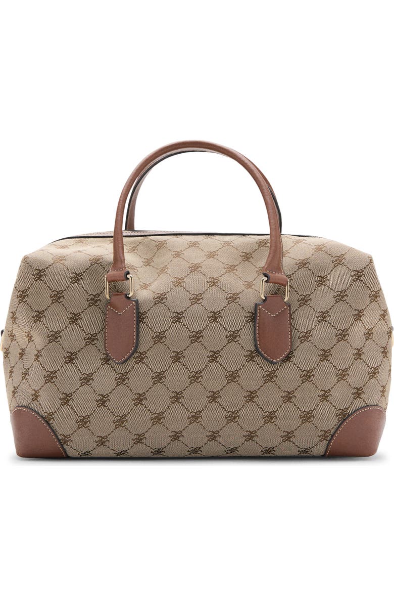 MANGO Logo Jacquard Bowling Bag, Main, color, Leather