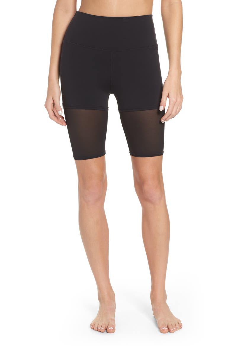 High Waist Shorts, Main, color, BLACK