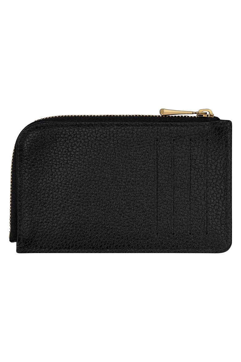 Le Foulonné Leather Card Case, Alternate, color, BLACK