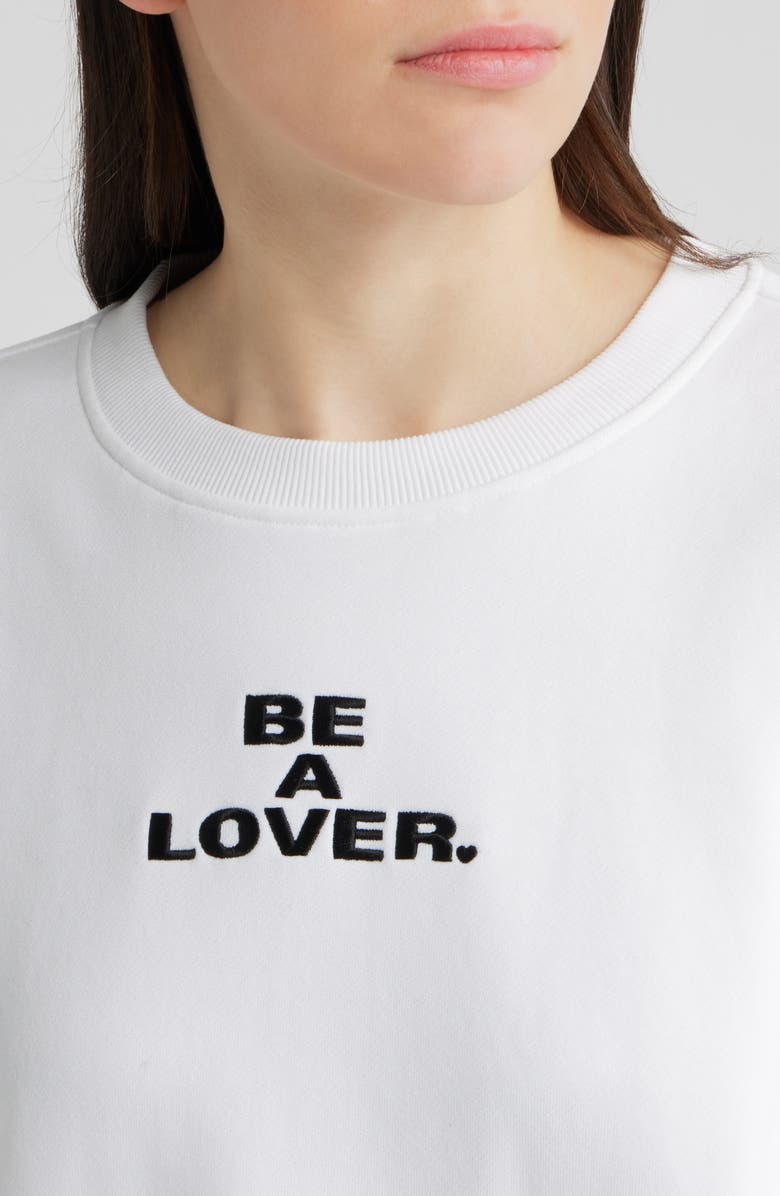 BOSS Orange Be A Lover Stretch Cotton Graphic Sweatshirt, Alternate, color, White