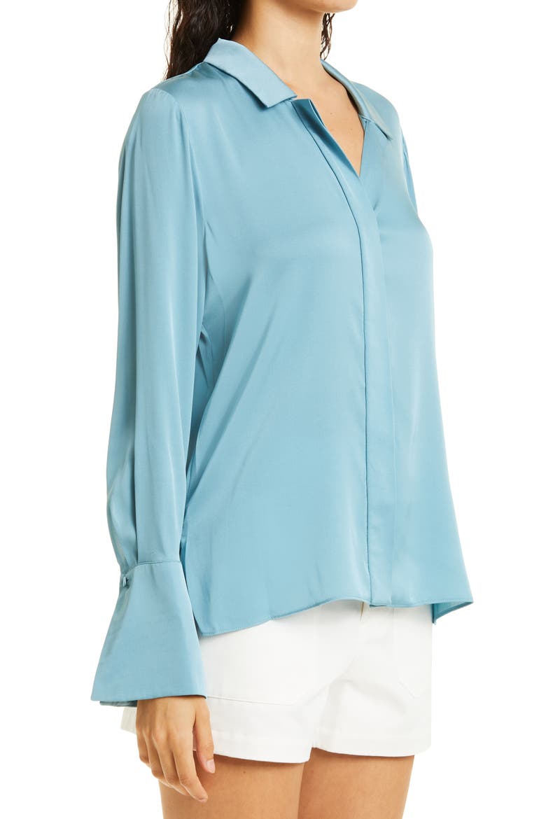 Liv Stretch Silk Blouse, Alternate, color, SLATE