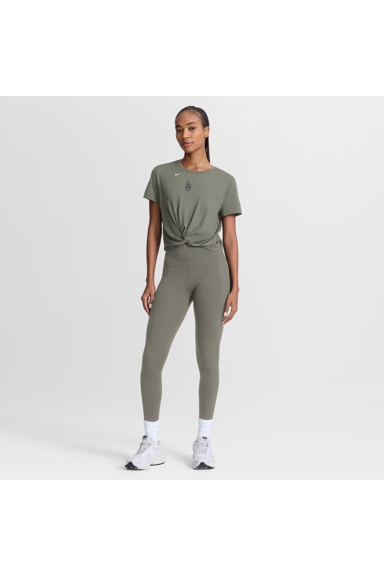 Women's Nike Olive Los Angeles Dodgers One Twist Dri-FIT Cropped T-Shirt, Alternate, color, Olive