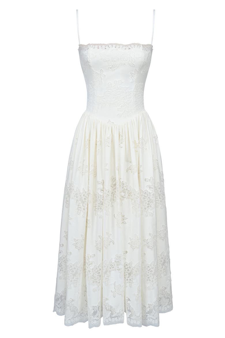 Chloe Broderie Anglaise Party Dress, Alternate, color, WHITE