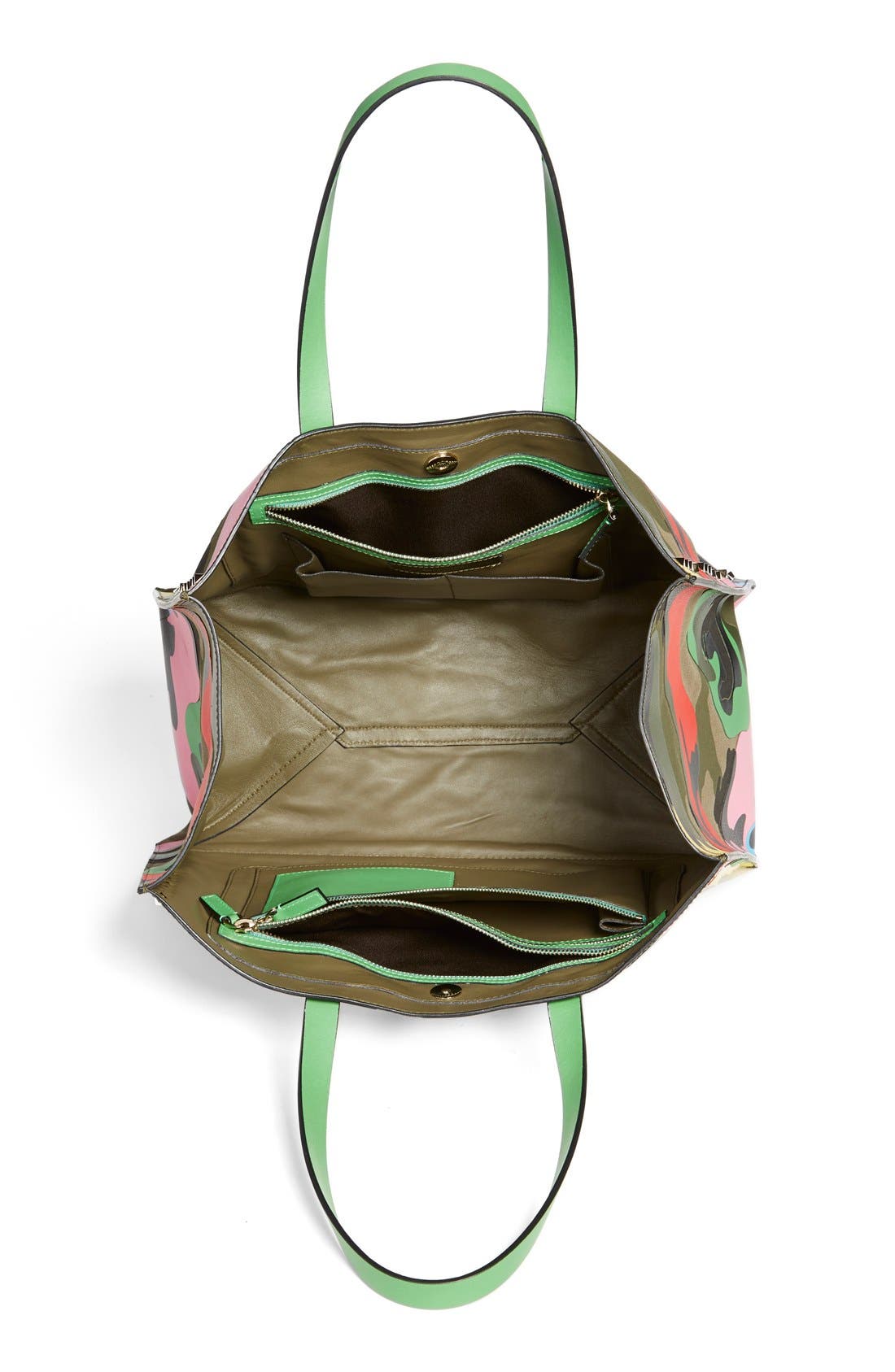'Rockstud - Psychedelic Camo' Canvas & Nappa Leather Tote, Alternate, color, MULTI