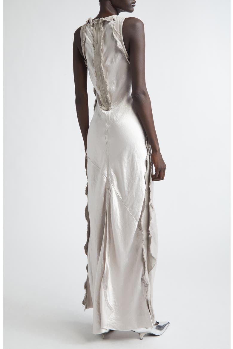 Toto Fringe Satin Dress, Alternate, color, ICE GREY
