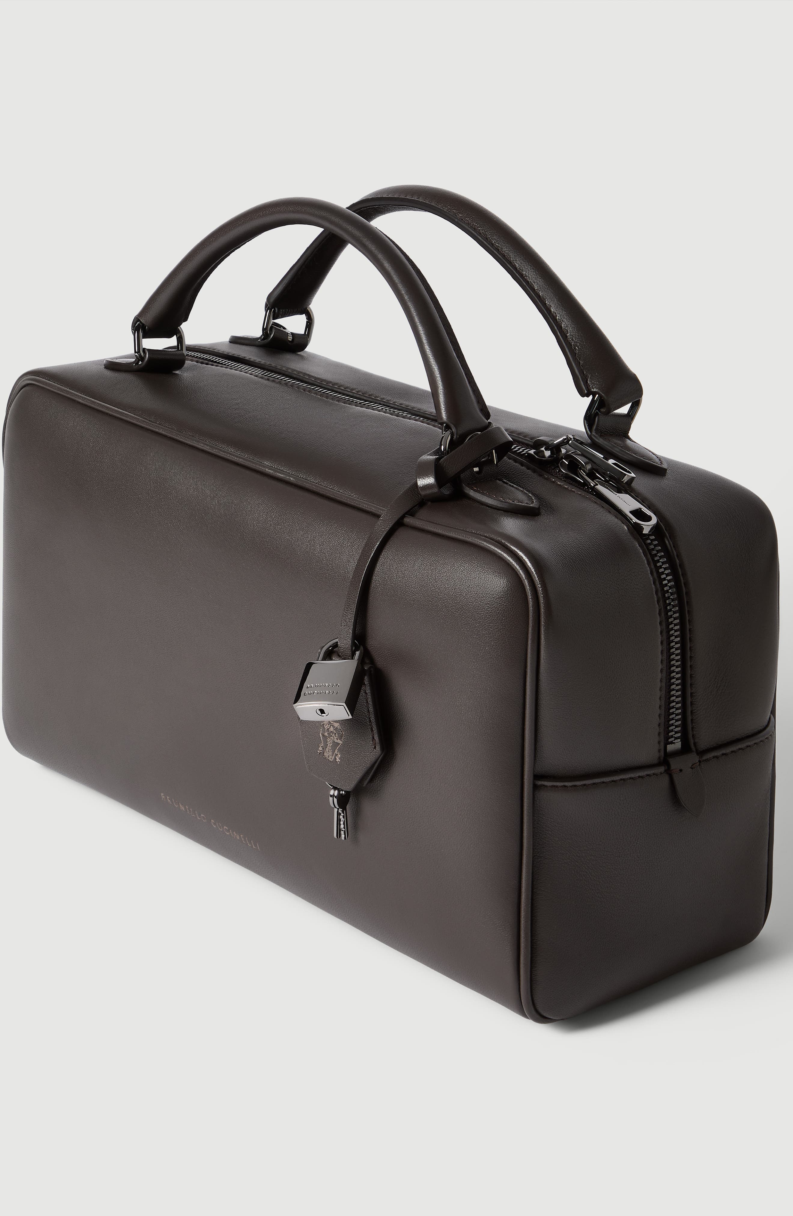 Brunello Cucinelli Nappa Boston Explorer bag, Alternate, color, Rust Brown