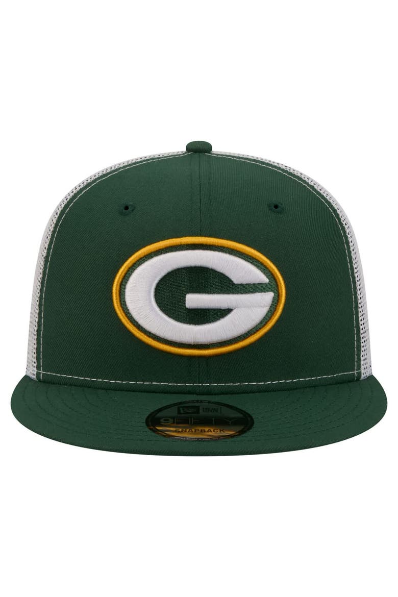Men's New Era  Green Green Bay Packers Core Team 9FIFTY Trucker Snapback Hat, Alternate, color, Green