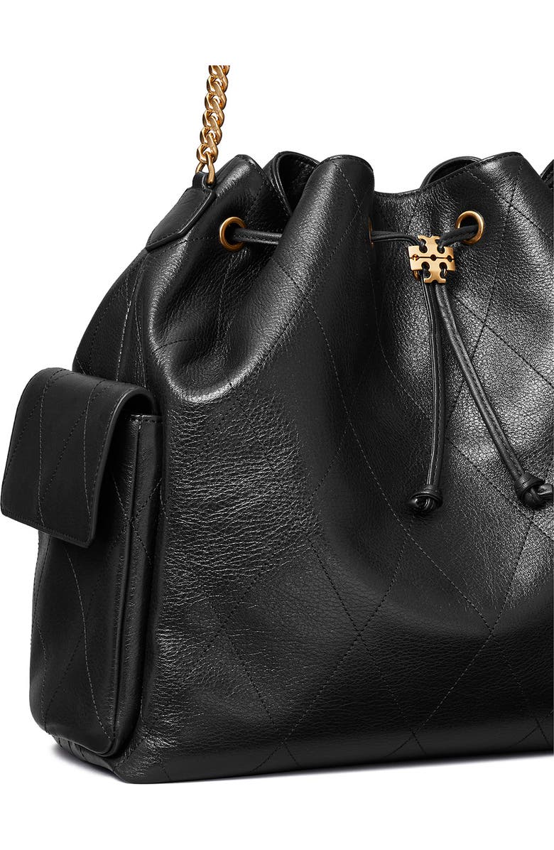 Tory Burch Large Charlie Quilted Leather Drawstring Shoulder Bag, Alternate, color,