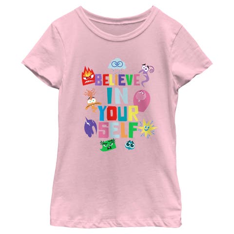 Girl's Inside Out 2 Believe In Your Self  Graphic T-Shirt