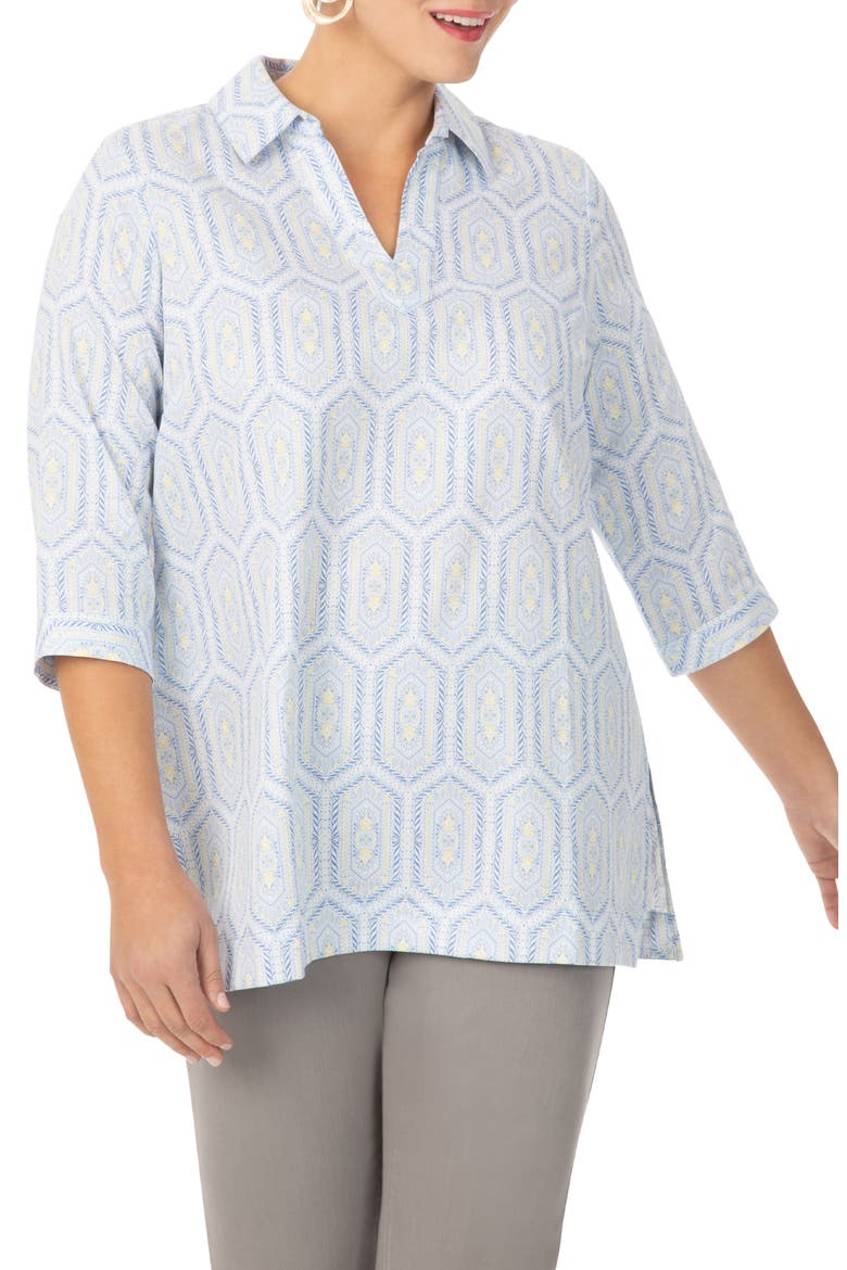 Angel Tile Print Tunic Top, Main, color, MULTI