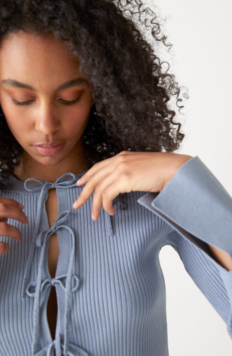 & Other Stories Tie Front Rib Cardigan, Alternate, color, 