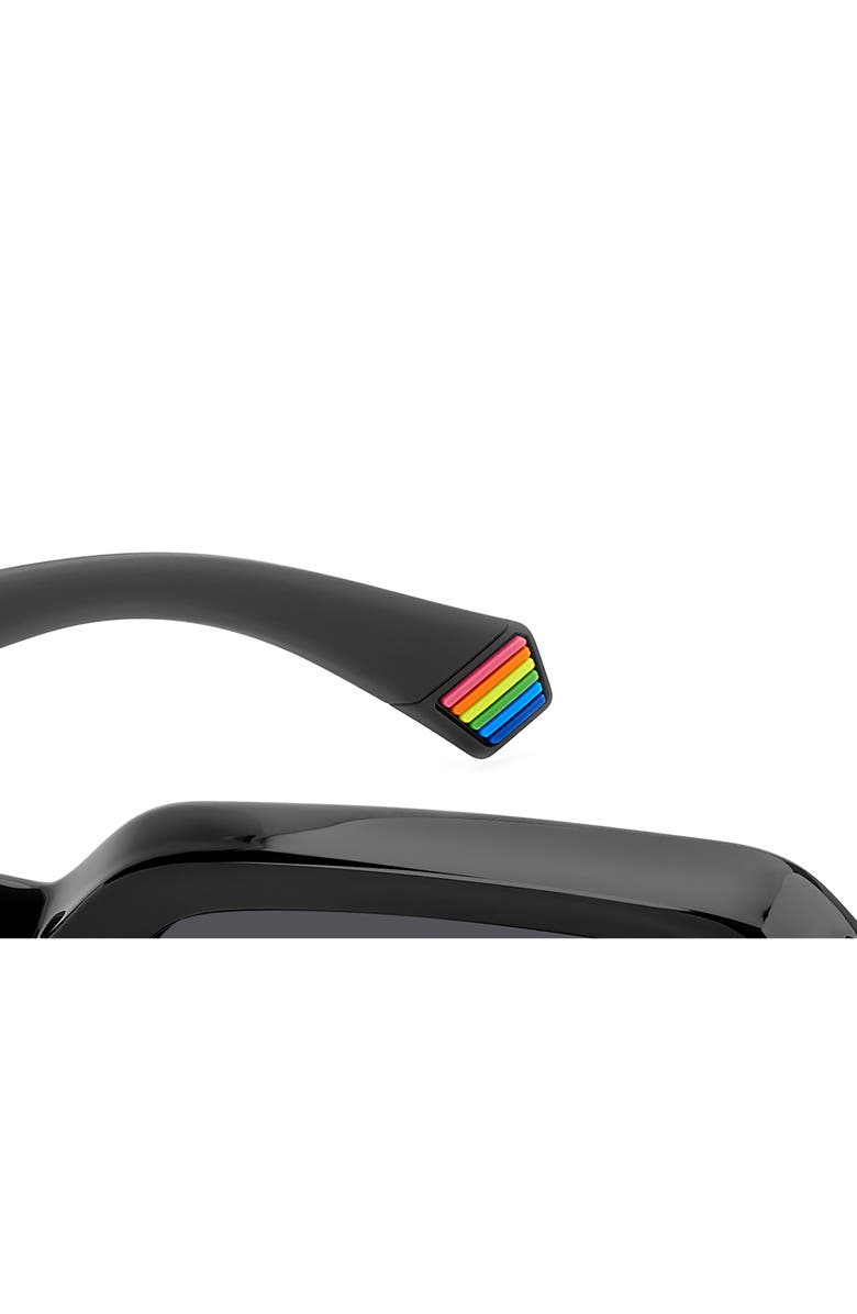 Polaroid 51mm Polarized Rectangular Sunglasses, Alternate, color, Black/ Grey Polar