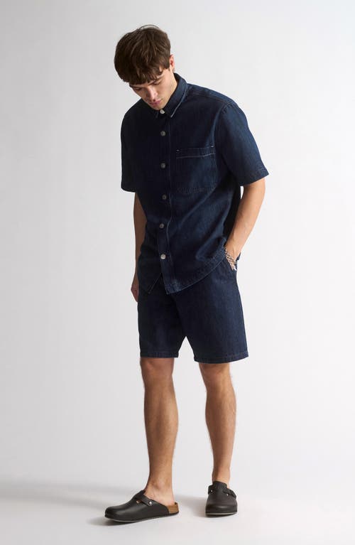 Brooklyn Industries Dark Indigo Cotton Denim Shorts In Purple