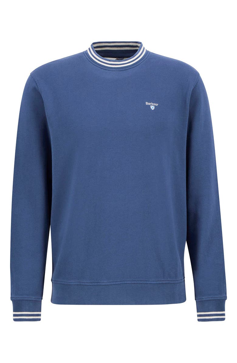 Barbour Rosford Tipped Cotton Crewneck Sweatshirt, Alternate, color, Dark Denim