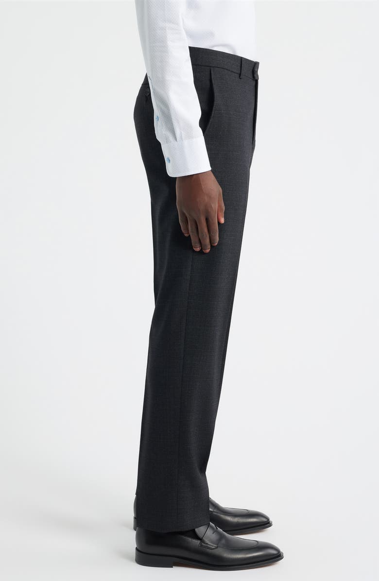 Berle Saxony Thatch Weave Wool Blend Dress Pants, Alternate, color, Charcoal Grey