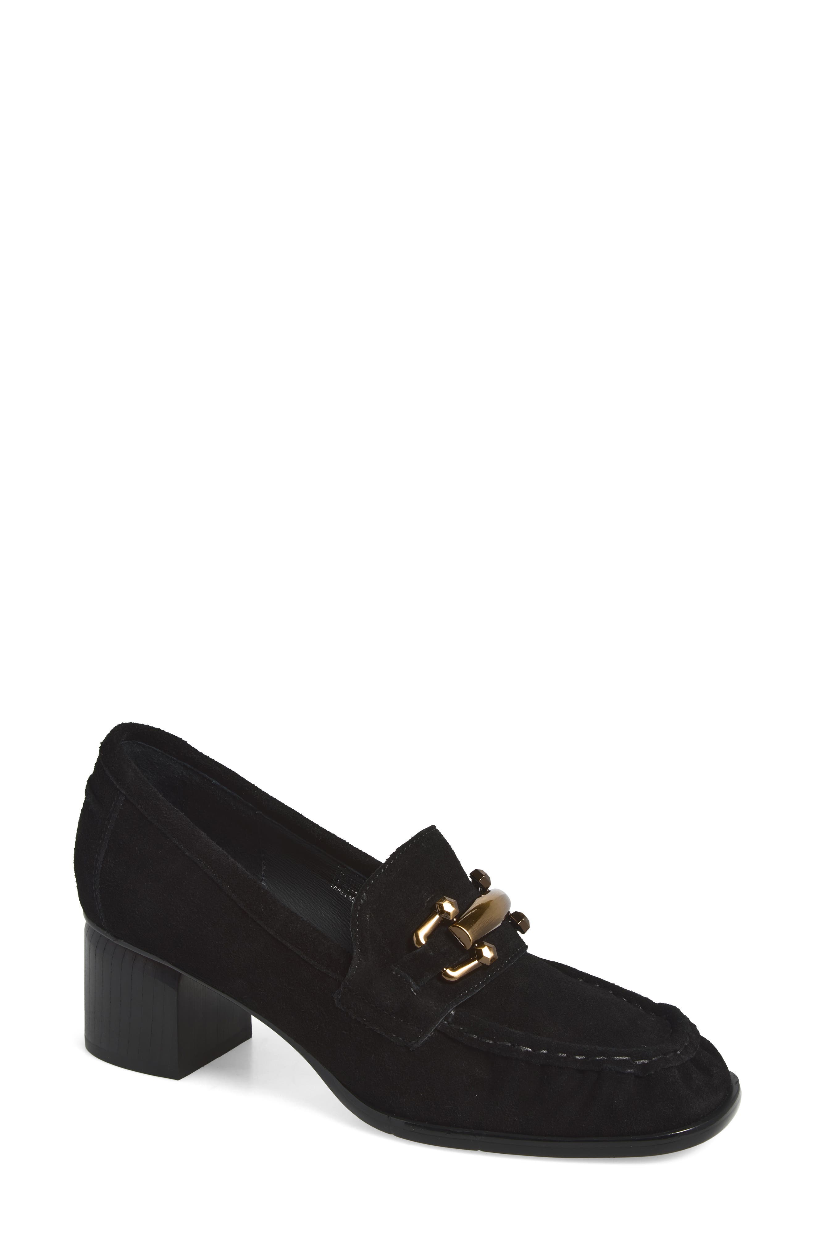 Dafina Bit Loafer Pump, Main, color, BLACK SUEDE